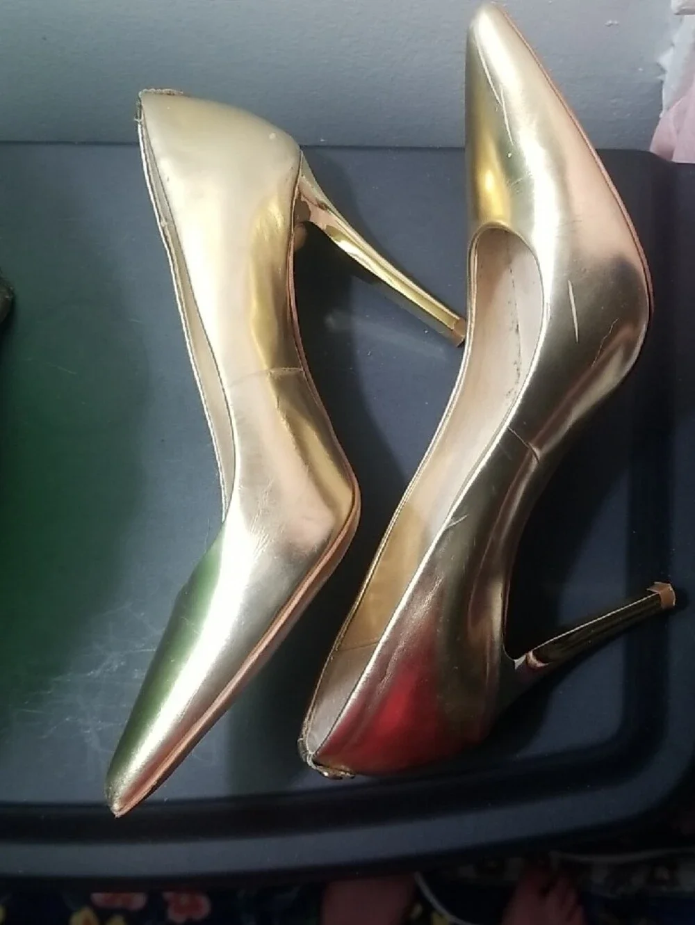 Michael Kors Metallic Golden Pointed Stiletto Pumps